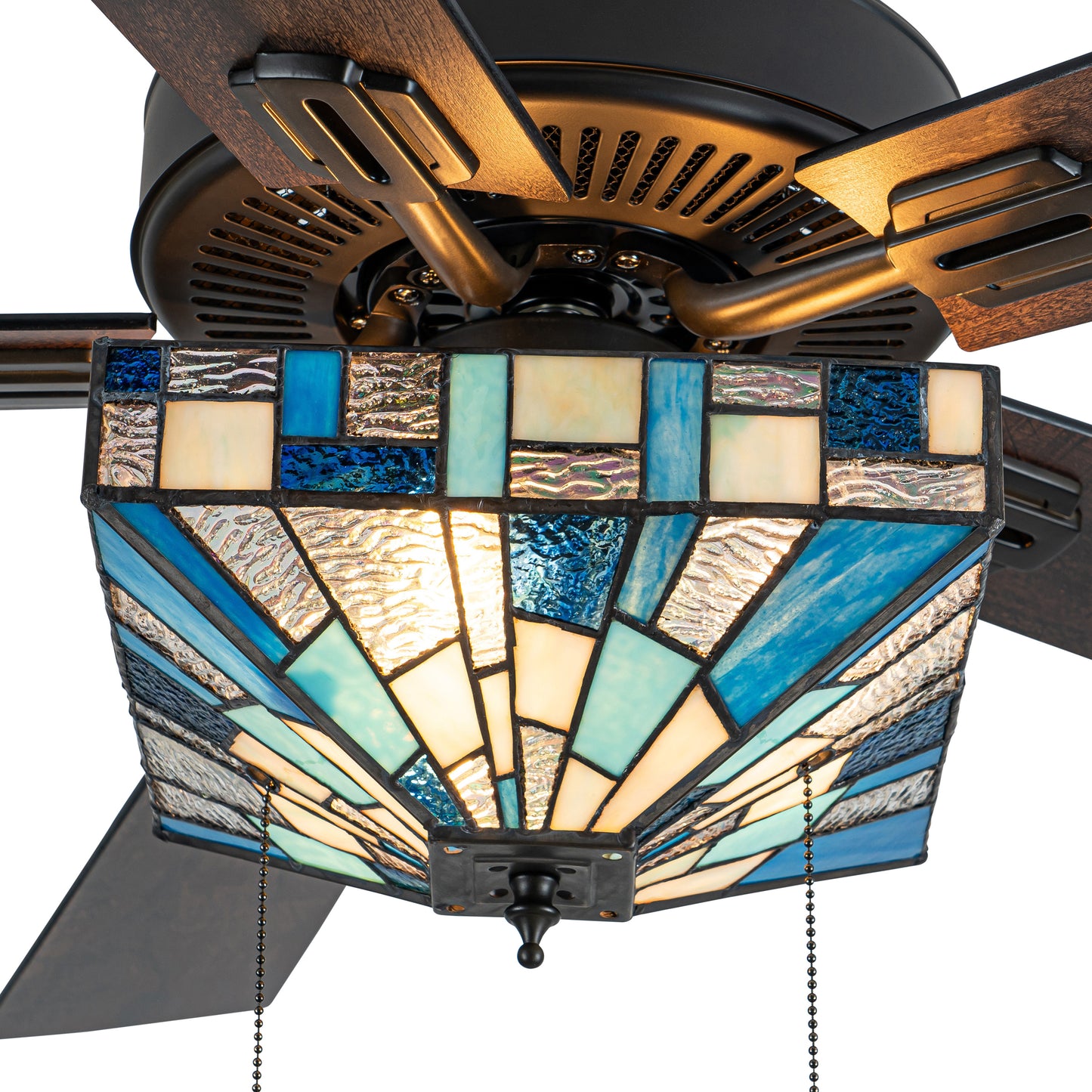 Tiffany-Style Lighting 52" Kyle Indoor Glass Fan with Remote Control