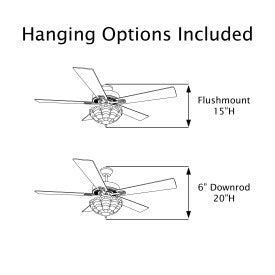 Tiffany-Style Lighting 52" Halston Indoor Glass Oil Rubbed Bronze Ceiling Fan