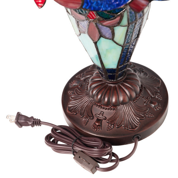 Tiffany-Style Lighting 24.5" Victorian Double Lit Stained Glass Table Lamp
