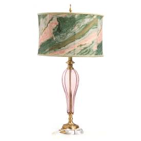 Tiffany-Style Lighting 33" Romance Drum Shade Geometric Glass Table Lamp