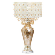 Tiffany-Style Lighting 25" Jeweled Champagne Drum Shade Table Lamp