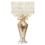 Tiffany-Style Lighting 25" Jeweled Champagne Drum Shade Table Lamp
