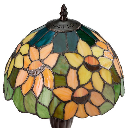 Tiffany-Style Lighting 16.5"H Sunflower Stained Glass Table Lamp