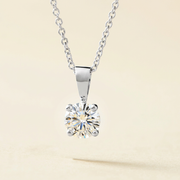 Peace Jewelers 14K Gold Choice of 2 or 3 Carat Lab-Grown Diamond Round Solitaire Pendant with 18" Chain