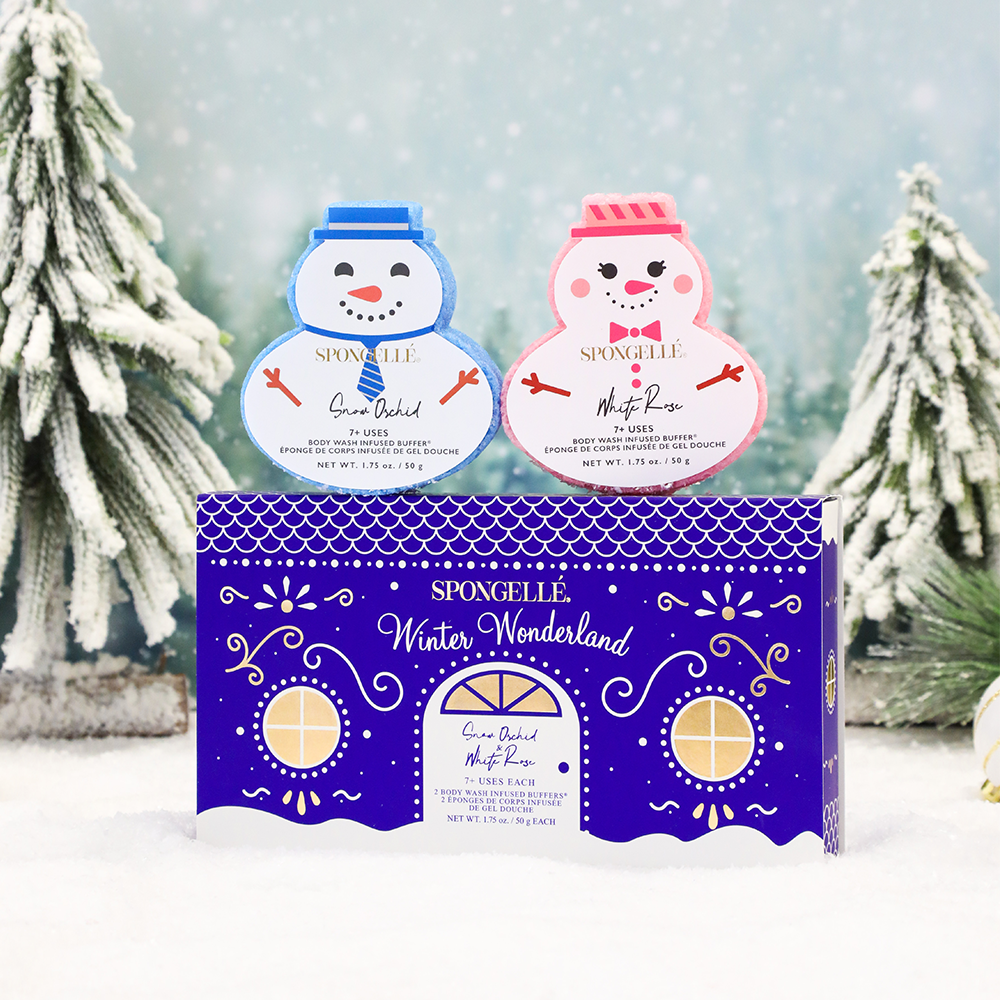Spongellé Winter Wonderland Holiday Snowman Body Wash Infused Buffer Gift Set
