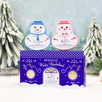 Spongellé Winter Wonderland Holiday Snowman Body Wash Infused Buffer Gift Set