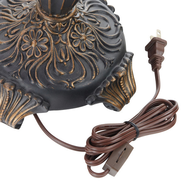 Tiffany-Style Lighting 27.5" Parisian Antiqued Bell Shade Stained Glass Table Lamp