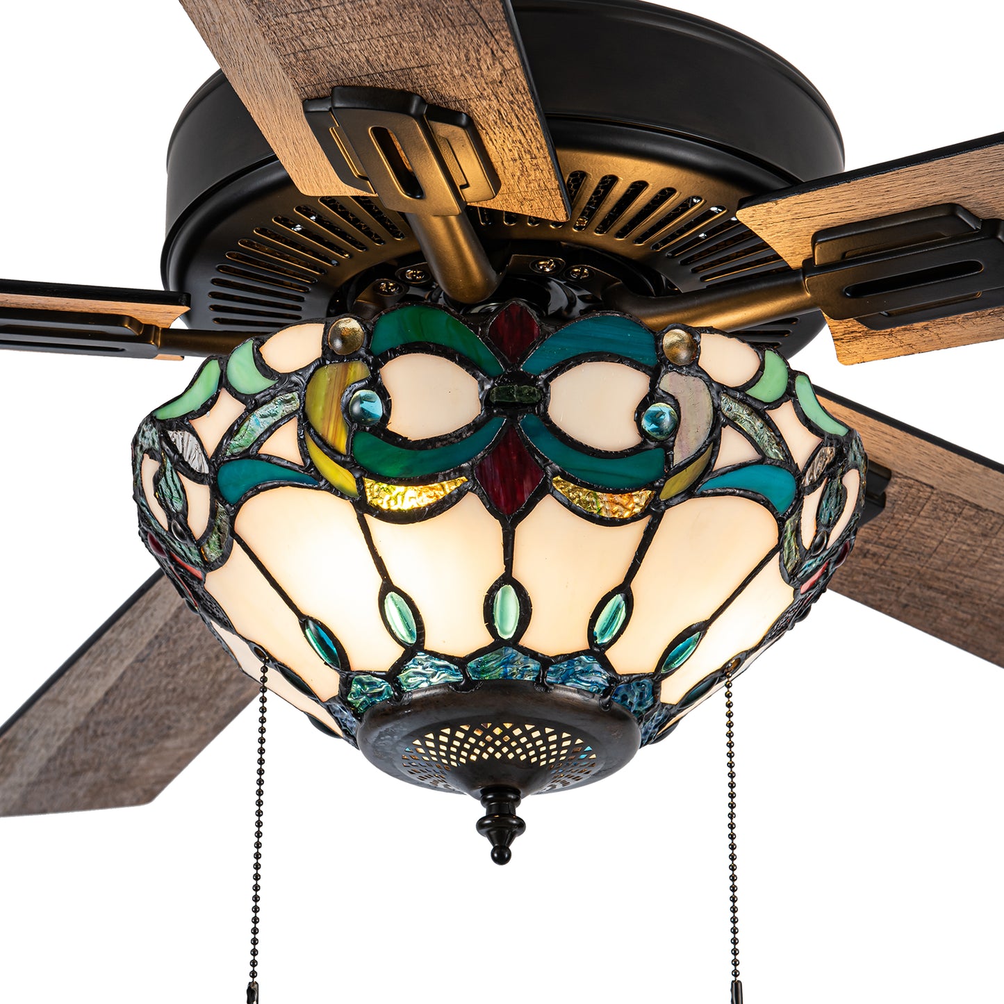 Tiffany-Style Lighting 52" Monroe 5-Blade Remote Controlled Ceiling Fan