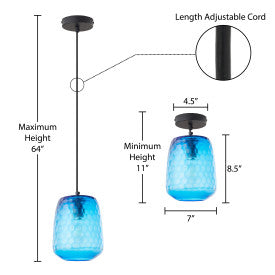 Tiffany-Style Lighting 7" Leah Retro Handblown Glass Globe Shade Pendant