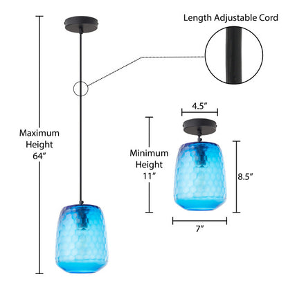 Tiffany-Style Lighting 7" Leah Retro Handblown Glass Globe Shade Pendant