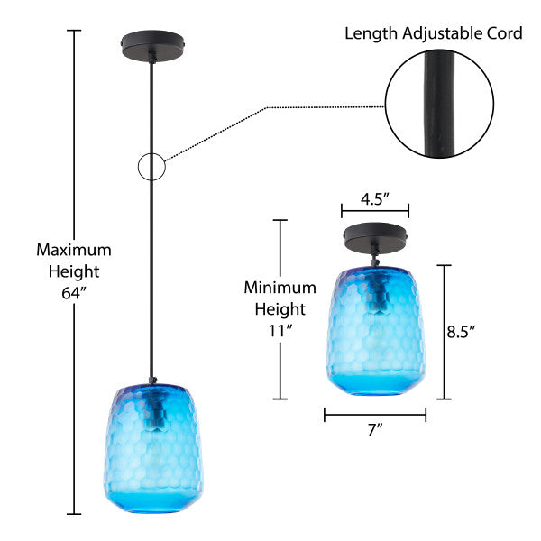 Tiffany-Style Lighting 7" Leah Retro Handblown Glass Globe Shade Pendant