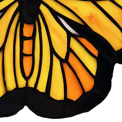 Tiffany-Style Lighting 6.5" Yellow and Orange Butterfly Stained Glass Window Panel