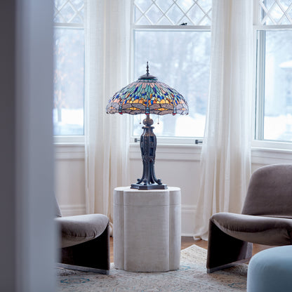 Tiffany-Style Lighting 35" Dragonfly Stained Glass Table Lamp