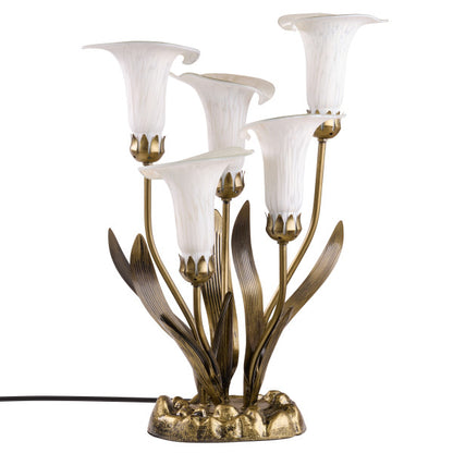 Tiffany-Style Lighting 20"H Hand Blown Glass 5 Calla Lily Uplight Accent Lamp