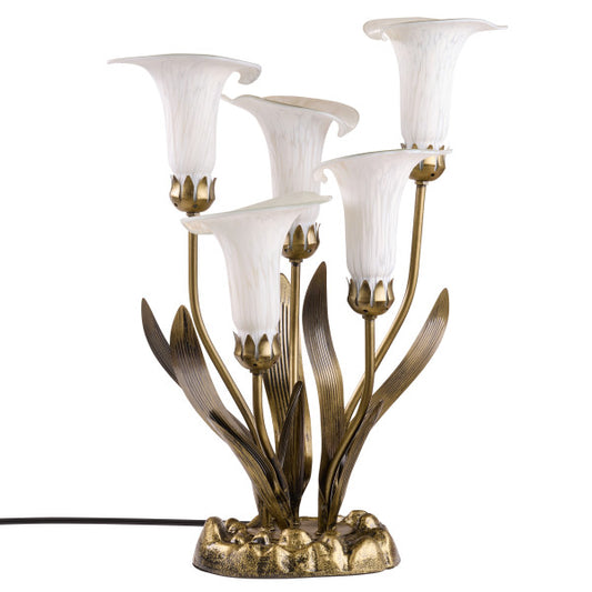 Tiffany-Style Lighting 20" Hand Blown Glass 5 Calla Lily Uplight Accent Lamp