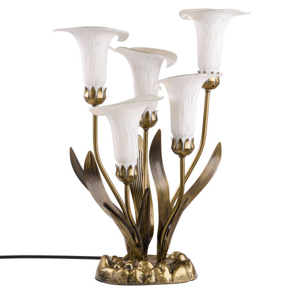 Tiffany-Style Lighting 20" Hand Blown Glass 5 Calla Lily Uplight Accent Lamp