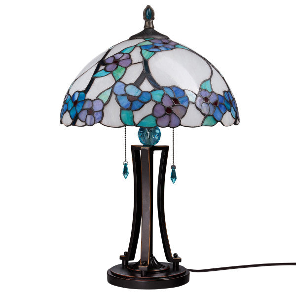 Tiffany-Style Lighting 24.75" Tula Bowl Shade Stained Glass Table Lamp
