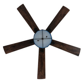 Tiffany-Style Lighting 52" Lark Blue and Oil Rubbed Bronze Ceiling Fan