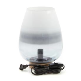 Tiffany-Style Lighting 10.5" Briggs Ombre Globe-Like Accent Lamp with Mango Wood Base