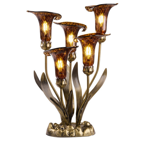Tiffany-Style Lighting 20" Hand Blown Glass 5 Calla Lily Uplight Accent Lamp