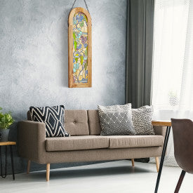 Tiffany-Style Lighting 36" Fruitful Grapevine Stained Glass Window Panel