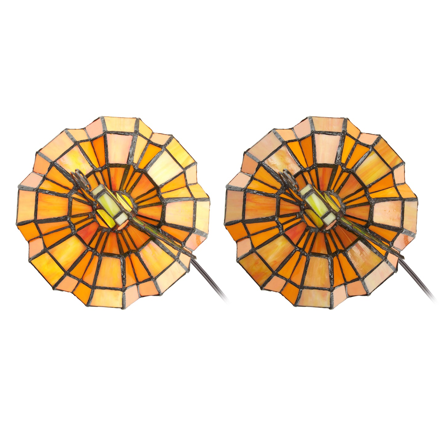 Tiffany-Style Lighting 9" Patch the Pumpkin Stained Glass Accent Lamp