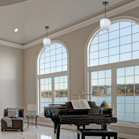 Tiffany-Style Lighting 7.8" Cindy Glam Blue & White Globe Shade Pendant Light