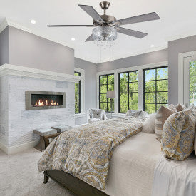 Tiffany-Style Lighting 52" Roxsie 5-Blade Crystal LED Chandelier Ceiling Fan