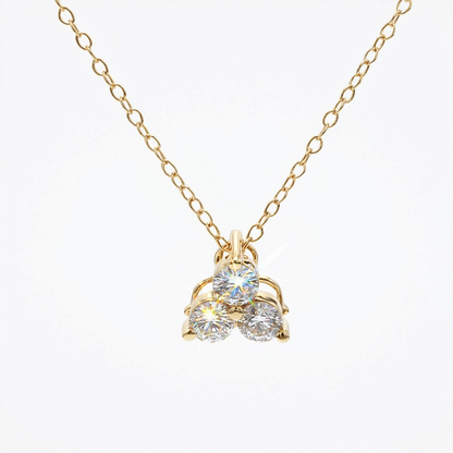 Peace Jewelers 14K Gold 0.50ctw Lab-Grown Diamond 3-Stone Trinity Pendant with Chain