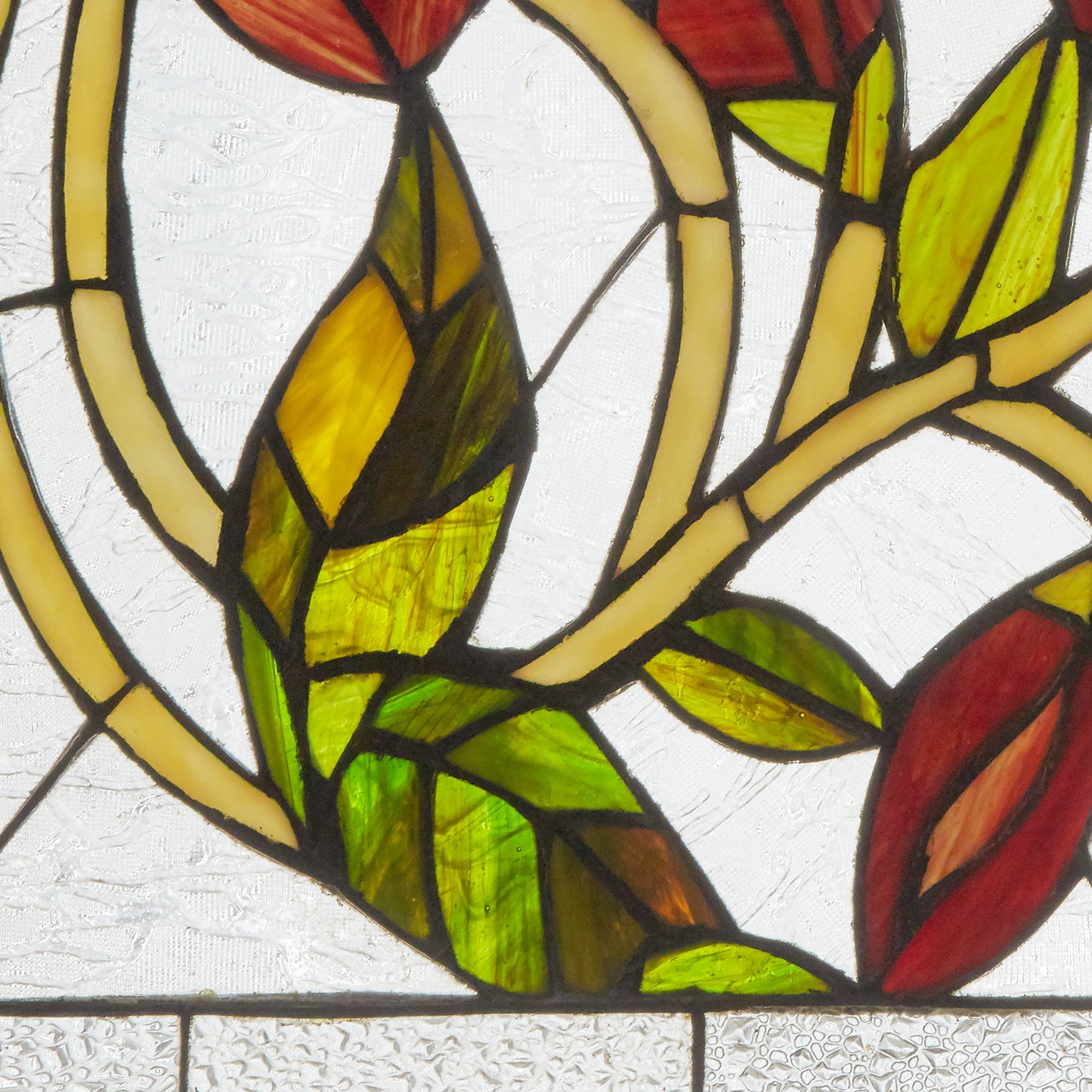 Tiffany-Style Lighting 24" Floral Vine Stained Glass Window Panel