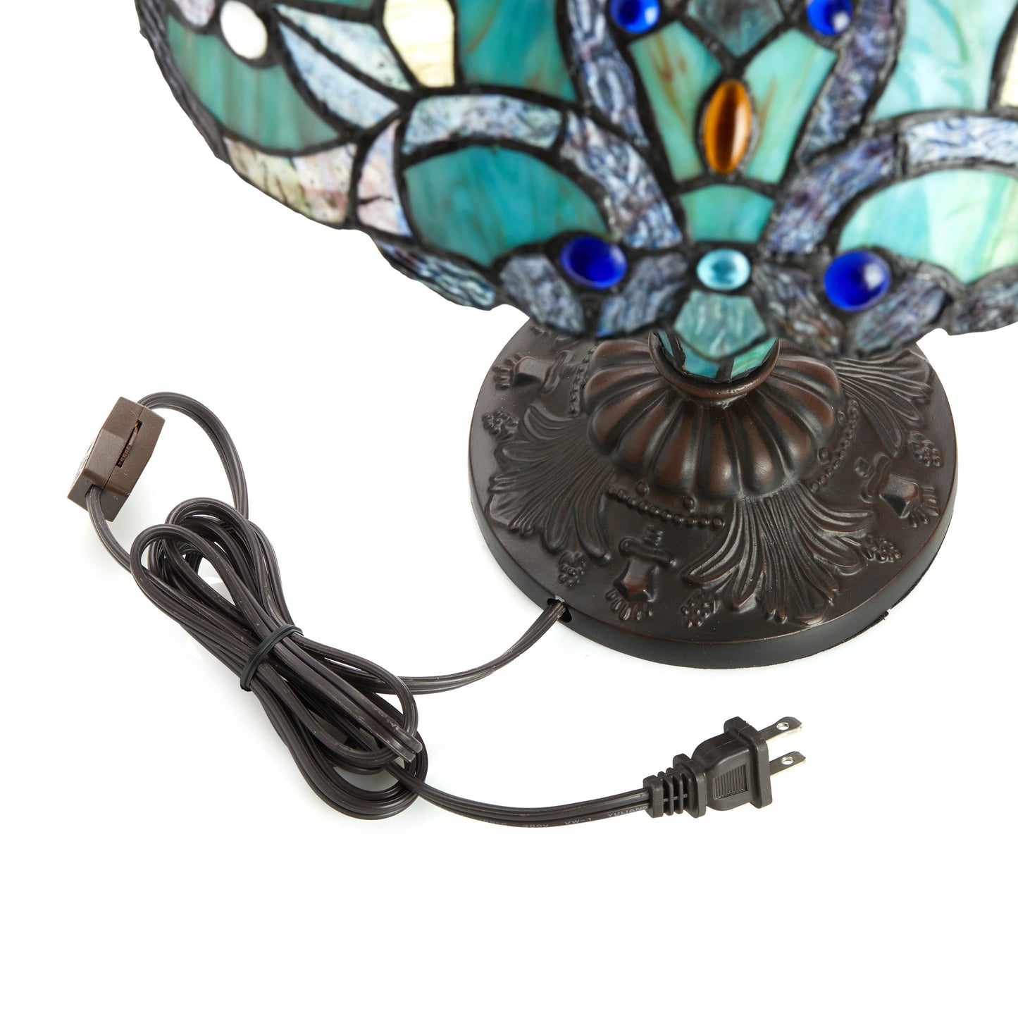 Tiffany-Style Lighting 20" Magna Carta Stained Glass Double Lit Table Lamp