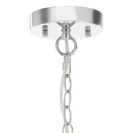 Tiffany-Style Lighting 14.25" Clear & Chrome Tiered Glass Hanging Chandelier