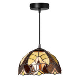 Tiffany-Style Lighting Halston Adjustable Height Amber Dome Pendant