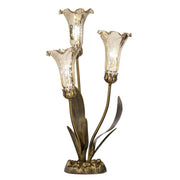 Tiffany-Style Lighting 21.75" Hand Blown Glass 3 Lily Uplight Table Lamp
