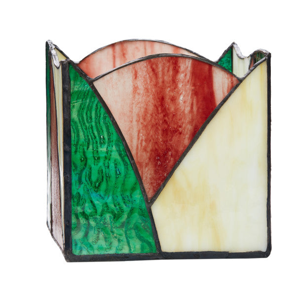 Tiffany-Style Lighting 4.75" Abstract Design Stained Glass Candle Holder