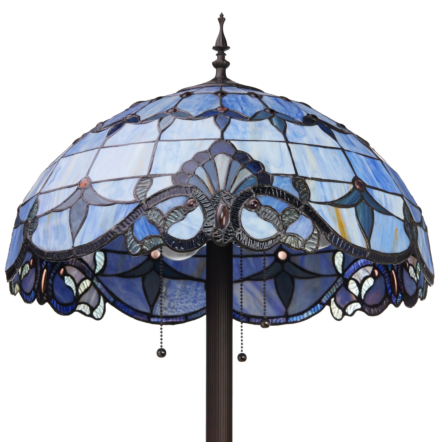 Tiffany-Style Lighting 64" Blue Stained Glass Allistar Floor Lamp