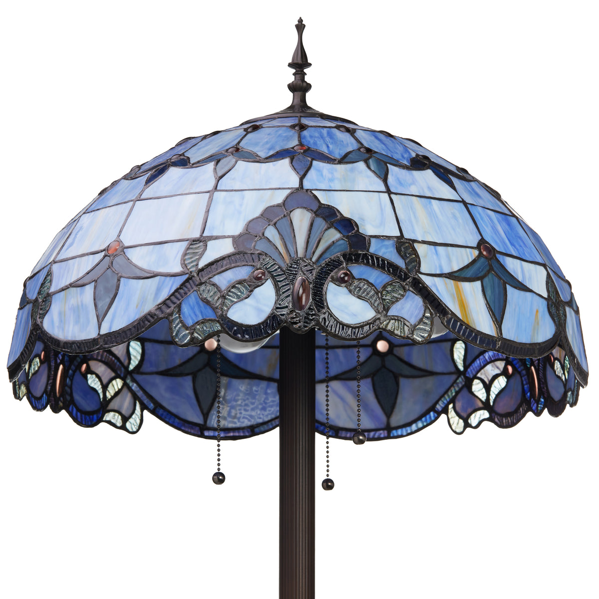 Tiffany-Style Lighting 64" Blue Stained Glass Allistar Floor Lamp