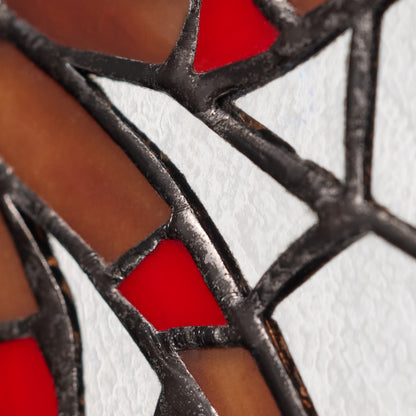 Tiffany-Style Lighting 12" Halloween Spider Web Stained Glass Window Panel