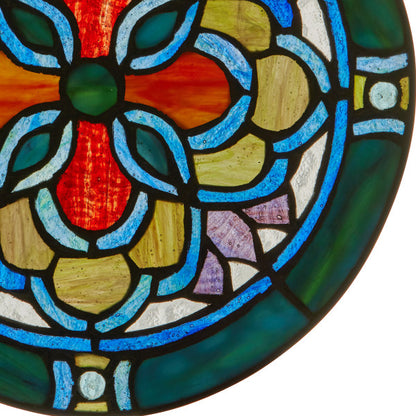 Tiffany-Style Lighting 12"H Tiffany-Style Geometric Stained Glass Window Panel