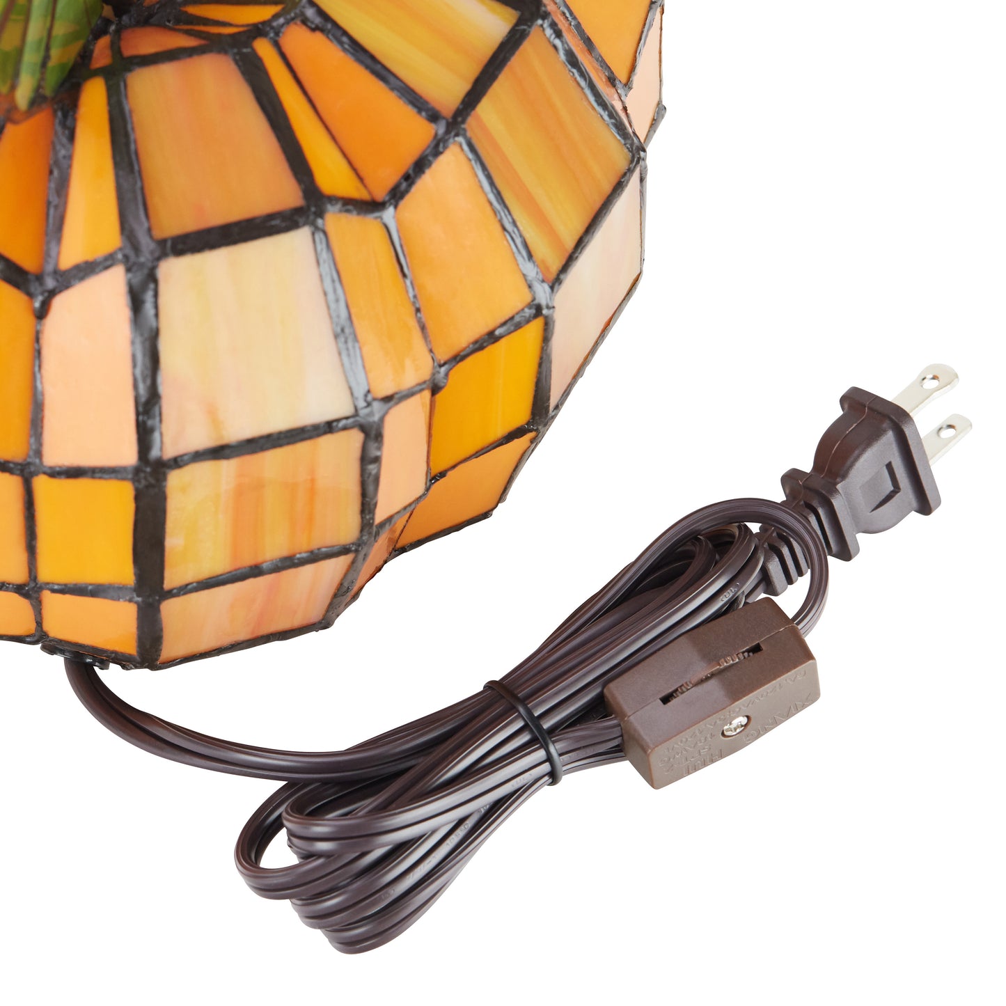 Tiffany-Style Lighting 9" Patch the Pumpkin Stained Glass Accent Lamp