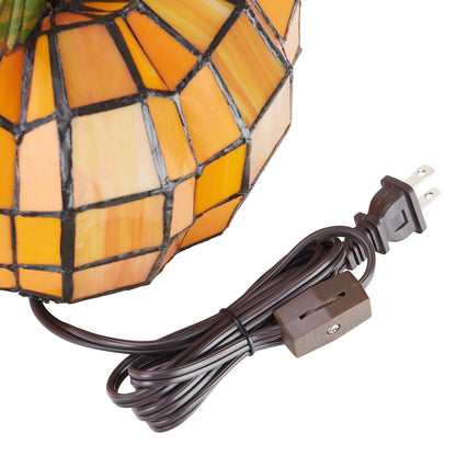 Tiffany-Style Lighting 9" Patch the Pumpkin Stained Glass Accent Lamp