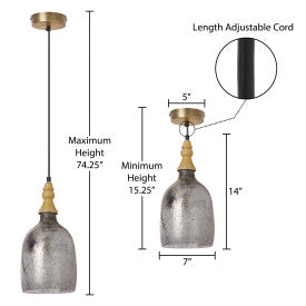 Tiffany-Style Lighting 7" Coralie Textured Silver Glass Bell-Shaped Pendant Light