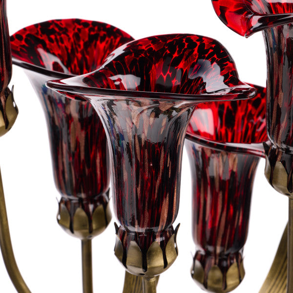Tiffany-Style Lighting 20" Hand Blown Glass 5 Calla Lily Uplight Accent Lamp