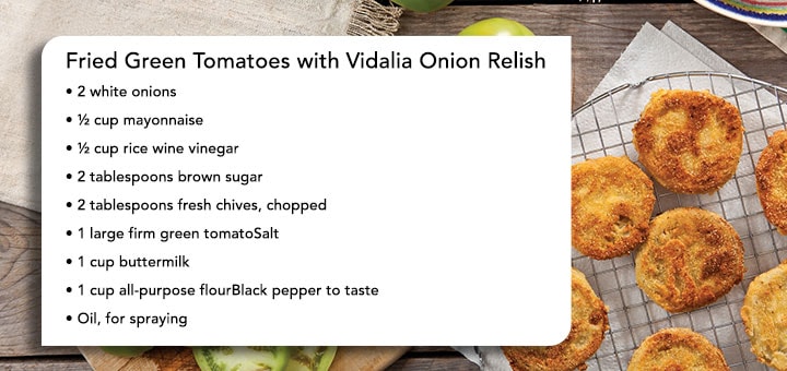 Fried Green Tomatoes with Vidalia Onion Relish