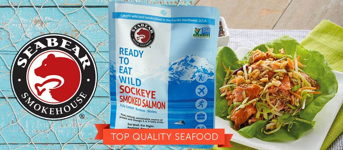 SeaBear - Top Quality Seafood - 491-372 SeaBear Smoked Sockeye RTE 6-Pack