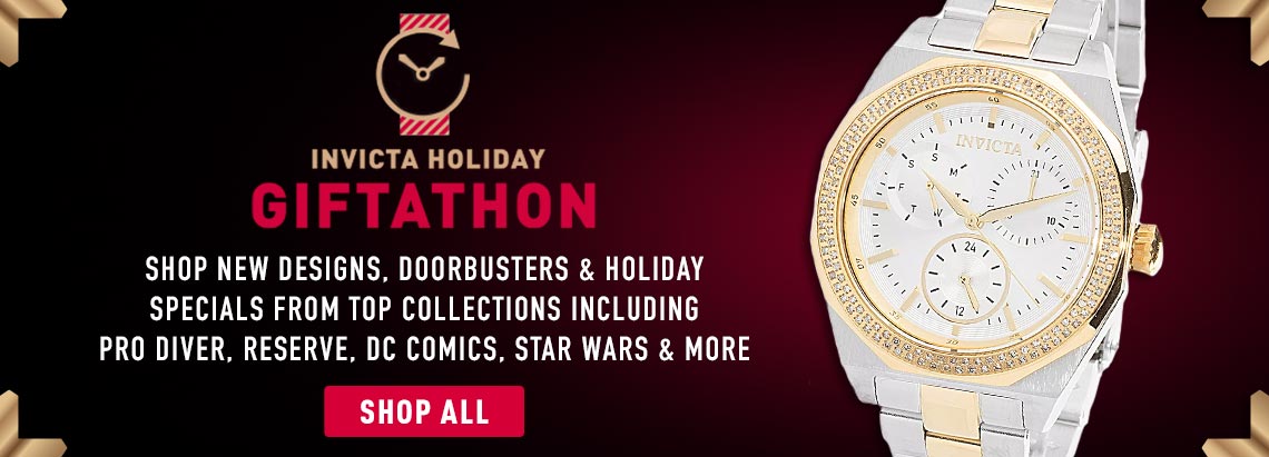 Shop New Designs, Doorbusters & Holiday Specials From Top Collections Including Pro Diver, Reserve, DC Comics, Star Wars & More | 694-412 Invicta Women's Angel Quartz Multi Function 0.53ctw Diamond Bracelet Watch