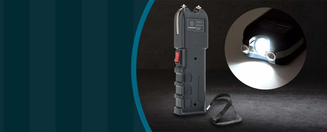 003-794 SafetyVital Rechargeable Compact Stun Gun w LED Flashlight