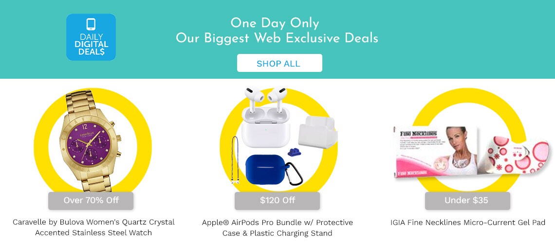 697-963 Caravelle by Bulova Women's Quartz Crystal Accented Purple Dial Stainless Steel Watch (44L193) | 493-597 Apple® AirPods Pro Bundle w Protective Case & Plastic Charging Stand | 321-782 IGIA Fine Necklines Micro-Current Gel Pad
