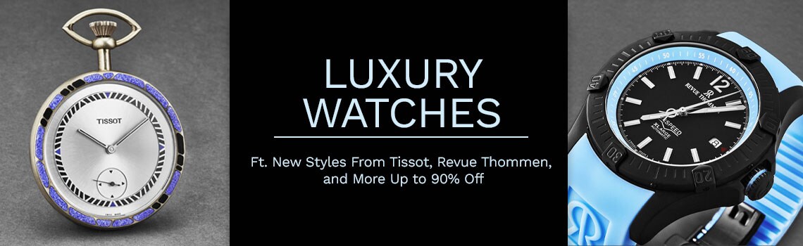 Watch Summer Savings Pass ---- Up to 90% Off----  3 Days of Online-Only Deals on New Luxury Finds & Over 200 Web Today's Top Values | ft. 915-623 Revue Thommen 44mm Air Speed Swiss Made Automatic Strap Watch | 915-628 Tissot 48mm Art Nouveau Swiss Made Mechanical Pocket Watch