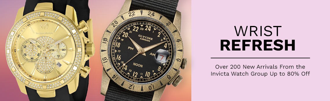 915-556 TechnoMarine UF6 45mm Quartz Chrono Crystal Accented Strap Watch | 915-436 Glycine 40mm Airman Vintage Noon Swiss Automatic Strap Watch